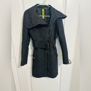 Soia & Kyo Charcoal Belted Trench Coat